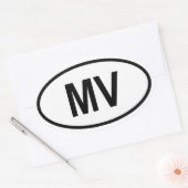 Sticker Ovale Maldives "MV" (Enveloppe)
