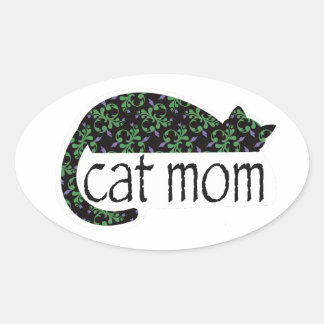Sticker Ovale Maman de chat
