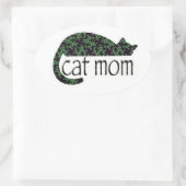 Sticker Ovale Maman de chat (Sac)