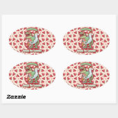 Sticker Ovale Maman Queen Floral (Feuille)