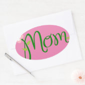 Sticker Ovale maman-texte-fleur-police-mère (Enveloppe)