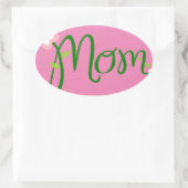 Sticker Ovale maman-texte-fleur-police-mère (Sac)
