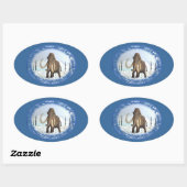 Sticker Ovale Mammoth laineux (Feuille)