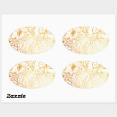Sticker Ovale Mandala - Brosse dorée (Feuille)