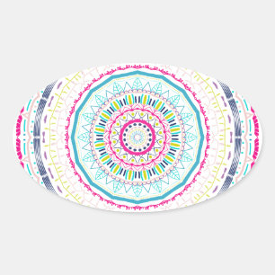 Sticker Ovale mandala coloré