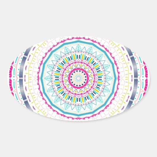 Sticker Ovale mandala coloré (Devant)