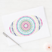 Sticker Ovale mandala coloré (Enveloppe)