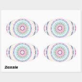 Sticker Ovale mandala coloré (Feuille)