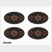 Sticker Ovale Mandala de l'âge de bronze (Feuille)
