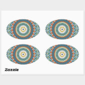 Sticker Ovale Mandala décoratif (Feuille)