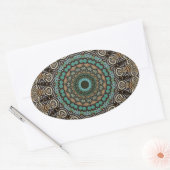 Sticker Ovale Mandala décoratif (Enveloppe)