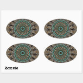 Sticker Ovale Mandala décoratif (Feuille)