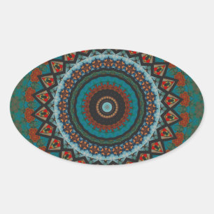 Sticker Ovale Mandala décoratif