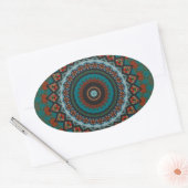 Sticker Ovale Mandala décoratif (Enveloppe)