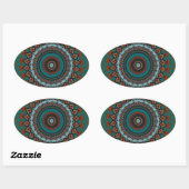 Sticker Ovale Mandala décoratif (Feuille)