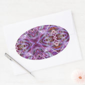 Sticker Ovale Mandala en rose (Enveloppe)
