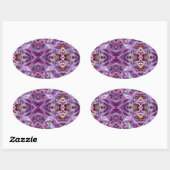 Sticker Ovale Mandala en rose (Feuille)