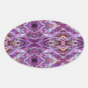 Sticker Ovale Mandala en rose