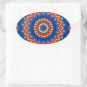 Sticker Ovale Mandala orange bleu (Sac)