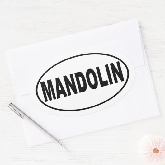 Sticker Ovale Mandolin Music Lover (Enveloppe)