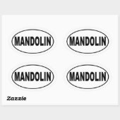 Sticker Ovale Mandolin Music Lover (Feuille)