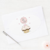 Sticker Ovale Mange Un Cupcake (Enveloppe)