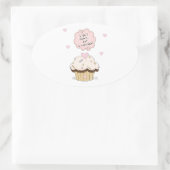 Sticker Ovale Mange Un Cupcake (Sac)
