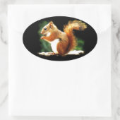 Sticker Ovale Manger l'écureuil (Sac)