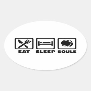 Sticker Ovale Mangez le Boule de sommeil