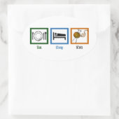 Sticker Ovale Mangez le Knit de sommeil (Sac)