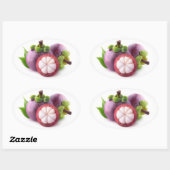 Sticker Ovale mangoustène pourpre (Feuille)