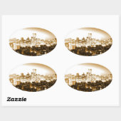 Sticker ovale Manhattan New York (Feuille)