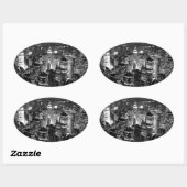 Sticker Ovale Manhattan New York (Feuille)