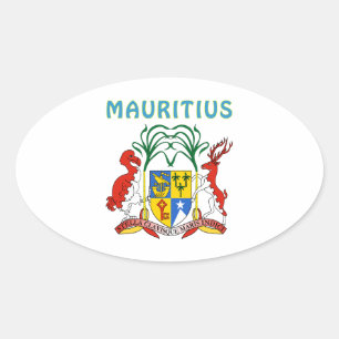 Sticker Ovale Manteau des Îles Maurice des bras