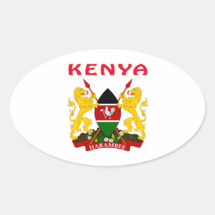 Sticker Ovale Manteau du Kenya des bras