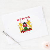 Sticker Ovale Manteau du Kenya des bras (Enveloppe)