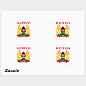 Sticker Ovale Manteau du Kenya des bras (Feuille)