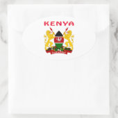 Sticker Ovale Manteau du Kenya des bras (Sac)