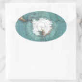 Sticker Ovale Map of the South Pole (Sac)