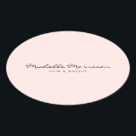 Sticker Ovale Maquillage rose vintage et beauté Personnalisé<br><div class="desc">Coordonner avec le modèle Vintage de carte d'affaires Maquillage rose et Beauté d'ici 1201h. Votre nom est élégamment stylisé dans une police cursive pour une sensation classique et vintage sur ces autocollants personnalisés. Utilisez ces autocollants pour sceller des enveloppes ou des emballages, pour ajouter votre marque à des produits ou...</div>