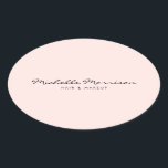 Sticker Ovale Maquillage rose vintage et beauté Personnalisé<br><div class="desc">Coordonner avec le modèle Vintage de carte d'affaires Maquillage rose et Beauté d'ici 1201h. Votre nom est élégamment stylisé dans une police cursive pour une sensation classique et vintage sur ces autocollants personnalisés. Utilisez ces autocollants pour sceller des enveloppes ou des emballages, pour ajouter votre marque à des produits ou...</div>
