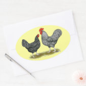 Sticker Ovale Marans : Paire de cacao (Enveloppe)