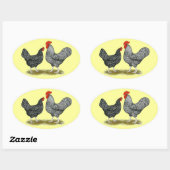 Sticker Ovale Marans : Paire de cacao (Feuille)