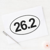 Sticker ovale Marathon 26,2 Miles (Blanc) (Enveloppe)