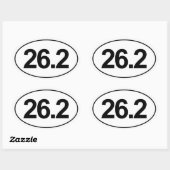 Sticker ovale Marathon 26,2 Miles (Blanc) (Feuille)