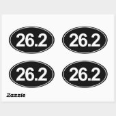 Sticker ovale Marathon 26,2 Miles (Noir) (Feuille)
