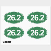 Sticker ovale Marathon 26,2 Miles (Vert) (Feuille)