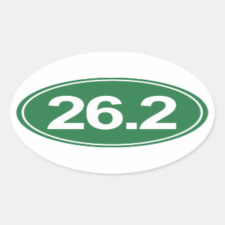 Sticker ovale Marathon 26,2 Miles (Vert)