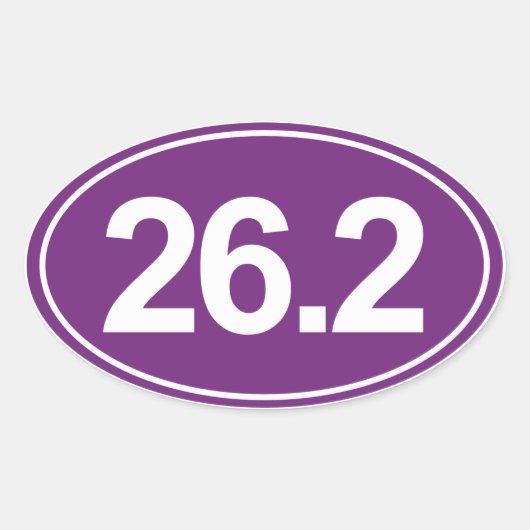 Sticker ovale Marathon 26,2 Miles (Violet) (Devant)