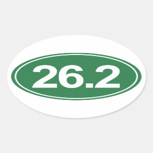Sticker Ovale Marathon 26,2 milles d'autocollant ovale (vert)